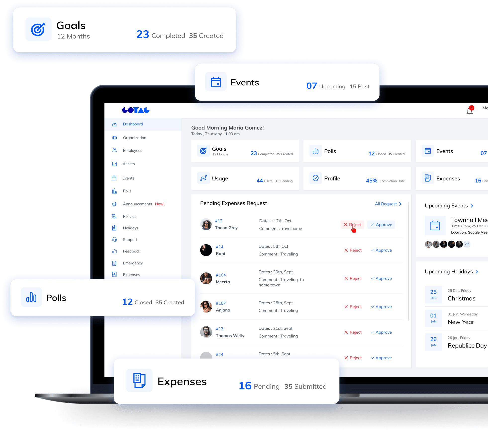 User friendly admin dashboard